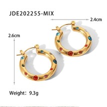 Youthway Creative Cubic Zirconia  Stainless Steel Earrings Exquisite High Qualit - £17.37 GBP