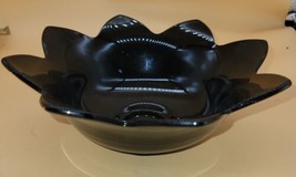 Vintage Unmarked Black Amethyst Footed Flower Bowl - $14.85