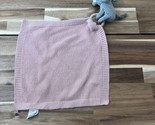 Modern Baby Gray Pink Sweater Elephant Lovey With Rattle Wood Ring Secur... - $18.04
