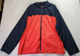 Gap Windbreaker Jacket Men Size 2XL Red Polyester Long Sleeve Hooded Ful... - $13.99