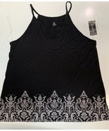 I.N.C Women&#39;s Sleeveless Keyhole Pajama Top, Black, Large - £12.38 GBP