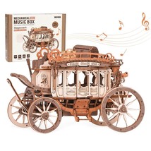 Robotime Rokr Stagecoach Music Box 3D Wooden Puzzle For Adults Birthday Annivers - £76.68 GBP