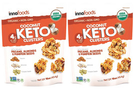 2 Packs Innofoods Organic Coconut Keto Clusters Vegan Kosher 16 oz Each Pack - £29.97 GBP