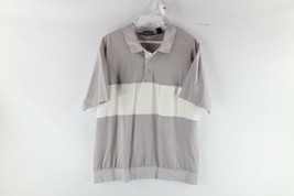 Vintage 90s Streetwear Mens Large Color Block Collared Pullover Polo Shirt Gray - £31.61 GBP