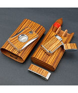 Brizard and Co Zebrawood Cigar Case , Cutter and Lighter Made in USA  NIB - €425,39 EUR
