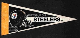 ca 1990 Pittsburgh Steelers Team NFL Mini Pennant 9&quot; - $7.99