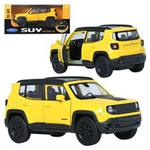 1:33 Welly Diecast Mini Car Jeep Renegade Trailhawk Red / Yellow - £21.63 GBP+