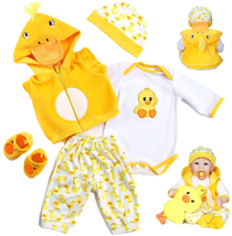 Reborn Baby Dolls Clothes 22 Inch Outfit Accessories Yellow Duck 5Pcs Set for 20 - £14.18 GBP