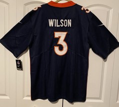 Russell Wilson Denver Broncos Blue Stitched Jersey Large New Free Shipping  - £36.12 GBP