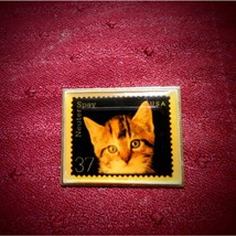 Vintage Cat postage .37 stamp pin~brooch - £20.51 GBP