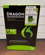 Dragon NaturallySpeaking Basics Edition Version 12 w/ Training cd & Microphone - $30.00
