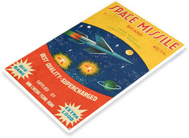 Space Missile Firecracker 4th July Fireworks Retro USA Large Metal Tin Sign New - £19.74 GBP