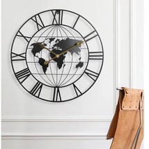 Exquisite Large Metallic Silent Wall Clock For Living Room Decor - £102.02 GBP