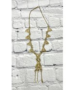 Gold Tone Metal Bent Triangle Statement Necklace - £23.37 GBP