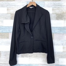 CAbi Absolute Ponte Blazer Jacket Black Asymmetric Ruffle 911 Womens Medium - £28.81 GBP