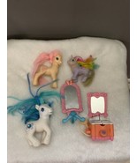 My Little Pony Lot Of 3 Vintage Toys With Furniture Bundle Kids Girls - £11.24 GBP