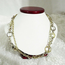 The LOFT Hammered Chain &amp; Bead Necklace Strand   36&quot; Total Length   Gorgeous  - £14.27 GBP