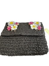 Black Purse Beaded and Sequin Flowers Chain Strap NEW Bay Sky - £18.91 GBP