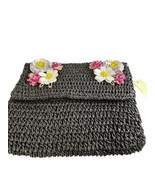Black Purse Beaded and Sequin Flowers Chain Strap NEW Bay Sky - £18.99 GBP