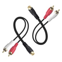 Rca Splitter 1 Female To 2 Male (8 Inch), Stereo Audio Y Cable, Gold Pla... - $12.99