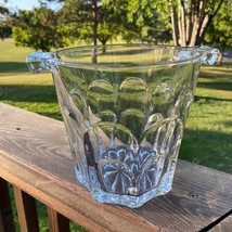 Javit Cameo Crystal Ice Bucket Clear 64 Oz 2 Qt 1982 #J258 Vtg Usa - £15.64 GBP