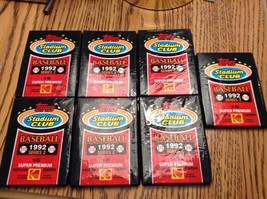 7 Sealed 1992 Topps Stadium Club Baseball Card Pack Series 2 (15 Cards Per Pack) - £5.57 GBP