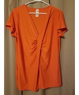 Avon Mark - Orange Drape Front Blouse Size XL       B23 - $11.65