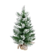 NEW 22&quot; Flocked Pine Full Artificial Christmas Tree in Burlap Base - Unlit - £35.95 GBP