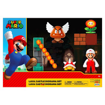 World of Nintendo 2.5&quot; Lava Castle Diorama Set Fig (5 Fig) - £34.97 GBP