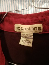 Notations Burgundy Red Long Sleeves Blouse Button Front Lined Size Small - £8.40 GBP