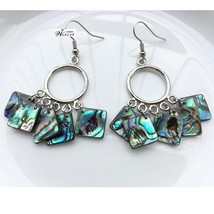 Free Shipping Fashion Jewelry New Zealand Abalone Shell Beads Dangle Earrings 1P - £14.75 GBP
