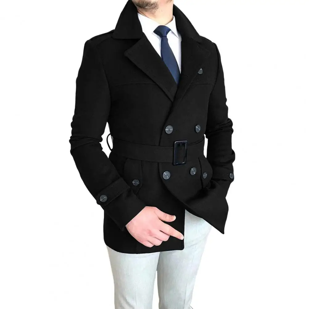 Men&#39;s Jackets Slim Fit Social Suit Top Windbreaker Trench Coat Streetwear Long S - £127.13 GBP
