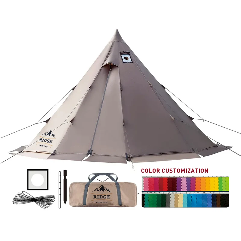 Hot Tent with Stove Jack Bushcraft Shelter 1~2 Person 4 Season Tipi for Family - £312.02 GBP