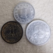 Yugoslavia Coin Lot 1945–1953 1 Dinar 2 Dinara Socialist Vintage Old Cur... - $39.35 CAD