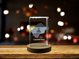 LED Base included | Lesotho 3D Engraved Crystal 3D Engraved Crystal Keepsake - £31.32 GBP+