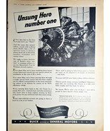 BUICK - GENERAL MOTORS - 1943 Vintage Print Ad-WWII - Unsung Hero Number... - $13.07