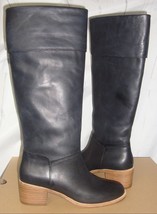 UGG CARLIN Black Tall Leather Boots Women&#39;s Size  US 7.5 ,EU 38.5 NIB 1017469 - £95.25 GBP