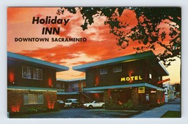 Night View Holiday Inn Downtown Sacramento California CA UNP Chrome Postcard N6 - £3.17 GBP