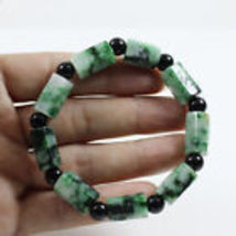 Certified A Natural Emerald Green Jadeite Jade Hand-carved Beads Bracele... - £195.55 GBP