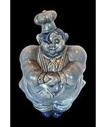 Vtg Red Wing Pottery Chef Pierre Blue Cookie Jar With Lid. 1940&#39;s - $136.37 CAD