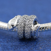 20th Anniversary Release 925 Sterling Silver Sparkling Wrapped Snake Charm - $18.00