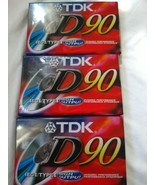 TDK D90 High Output IECI/Type I Audio Cassette Tapes Lot of 3 - £5.53 GBP