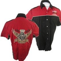 Speed Zone Race Gear Men camp shirt S/S M or S Red Black uniform car racing - £12.57 GBP