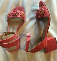 Michael Kors Collection Sam Embellished Block Heel Sandals Sz 37 New $450 - £193.32 GBP