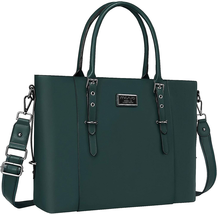 Women&#39;s MOSISO Tote Bag PU Leather Laptop Tote Bag  (15-16 Inch), Storm Green - £76.65 GBP