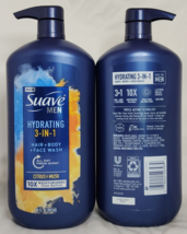(2 Ct) Suave Men Hydrating 3-in-1 Hair + Body + Face Wash - Citrus Musk 30 fl oz - £31.64 GBP