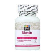 365 Whole Foods Supplements, Biotin 500 mcg, 60 Vegetarian Capsules - £17.03 GBP
