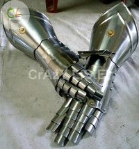Medieval Armor Gauntlets Gloves Pair Functional Steel Knight Custom Gift Item - £66.21 GBP