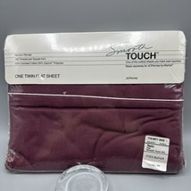 New Vtg Smooth Touch JCPenney By Martex Dark Wine Percale 180  Twin Flat Sheet - £11.79 GBP