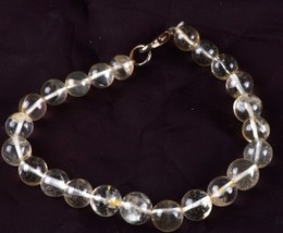 satyaloka azeztulite  + agnitite crystal+golden healer  beads bracelet  ... - £21.82 GBP